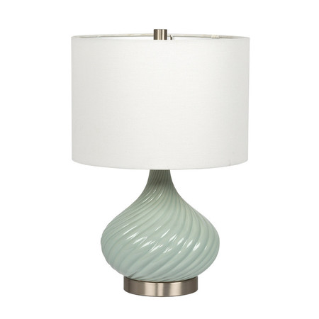 LITEX INDUSTRIES 20.25" Table Lamp
, Chalk Blue Ceramic Base and White Shade BL19JD